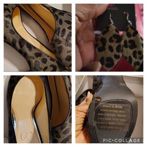 Gray and Black Heels with Classic Animal Print
